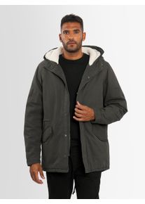 Winterjacke Alessandro Salvarini "A. Salvarini Herren Winter Parka AS138", Herren, Gr. L, grau (dunkelgrau), Obermaterial: 100% Baumwolle CO., Jacken Winterjacke