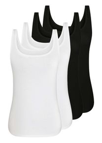Sassa Mode Achseltop SASSA "4er Sparpack Top CASUAL COMFORT", Damen, Gr. 38, N-Gr, bunt (schwarz, wei&szlig;), Obermaterial: 95% Baumwolle CO. 5% Elasthan EL., Unterhemden Achseltop