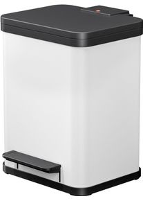 M&uuml;lleimer Hailo "&Ouml;ko duo Plus M", schwarz-wei&szlig; (wei&szlig;, schwarz), B:34cm H:44,5cm T:33,5cm, Metall, M&uuml;lleimer, M&uuml;lleimer, 18 l, Stahlblech o. Edelstahl, Kunststoff Inneneimer, Made in Germany