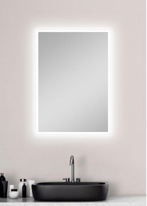 Badspiegel Talos, wei&szlig;, Glas, Spiegel, Badspiegel, 50x70 cm - Spiegel mit Beleuchtung