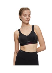 B&uuml;gel-BH triaction by Triumph "Triaction Cardio Flow P EX", Damen, Gr. 85, Cup F, schwarz, Single Jersey, Obermaterial: 57% Polyester, 28% Polyamid, 15% Elasthan, BHs B&uuml;gel-BH, extremer Halt, ohne B&uuml;gel, schnelltrocknend und atmungsaktiv