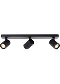BRILLIANT Deckenstrahler "Marty", schwarz (sand schwarz), 3, H: 12cm, 1 Stk., Leuchten, Spotbalken schwenkbar, 12x53x9 cm, GU10, 345lm, 3000K, Metall, schwarz, Deckenstrahler