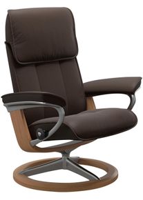 Relaxsessel stressless "Admiral", braun (braun batick), B:84cm H:100cm T:73cm, Leder BATICK: BATICK ist ein leicht korrigiertes, durchgef&auml;rbtes und genarbtes M&ouml;belleder, bei dem die meisten Unebenheiten und Spuren in der Regel entfernt wurden., Sessel, Relaxsessel, mit Signature Base, Gr&ouml;&szlig;e M & L, Gestell Eiche