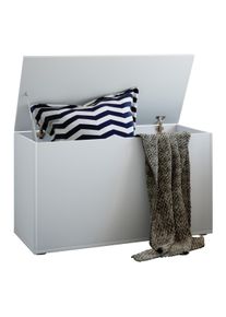 Sitztruhe Vcm "Holz Sitztruhe Sitzbank Truhe Box Kiste Bendola", wei&szlig;, B:82cm T:44cm, Garderobenpaneele, Sitztruhe