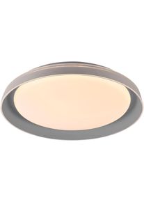 JUST LIGHT Deckenleuchte "SATI", grau, 1, &Oslash; 43cm H: 8,5cm, 1 Stk., Leuchten, LED, dimmbar, Switchmo, Memory, nach Trennung vom Netz, Deckenleuchte