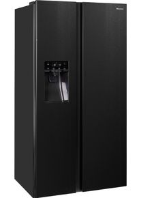 HISENSE Side-by-Side "RSIM535A", Energieeffizienz: E, silber (schwarz), B:91,5cm H:178,6cm T:69,8cm, K&uuml;hlschr&auml;nke, Wasser-/Eisspender, NoFrost, mit Wassertank, Made in Europe, Side-by-Side