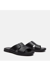 Sandale Timberland "CALISTA BAY SLIDE SANDAL", Damen, Gr. 38,5, Textil, schwarz (blk full grain), Leder, Schuhe Sandale, aus Timberland Premium Leder