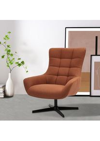 Ohrensessel OTTO HOME "LEMOORE - OTTO. Verl&auml;ssliche Qualit&auml;t.", orange (terracotta), B:80cm H:99cm T:89cm, Metallgestell, Holzrahmen, Komfortschaum, Bezug, Sessel, Ohrensessel, Relaxsessel, TV-Sessel, 360 Grad drehbar
