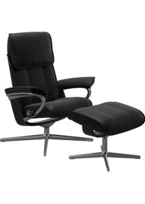 Relaxsessel stressless "Admiral", schwarz (schwarz batick), B:84cm H:100cm T:73cm, Leder BATICK: BATICK ist ein leicht korrigiertes, durchgef&auml;rbtes und genarbtes M&ouml;belleder, bei dem die meisten Unebenheiten und Spuren in der Regel entfernt wurden., Sessel, Relaxsessel, mit Cross Base, Gr&ouml;&szlig;e M & L, Holzakzent Schwarz