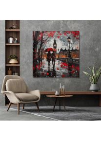Leinwandbild queence "Ein Herbsttag in London", wei&szlig;, neutral, B:60cm H:60cm T:1,5cm, Canvas, Holz, Bilder, Leinwandbild