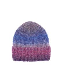 Beanie MaxiMo, Baby, Gr. 55/57, lila (lavendel), Strick, Materialmix, mehrfarbig, M&uuml;tzen Beanie, Fasermix mit Wollanteil, Boucle-Garn, Farbverlauf, breiter Umschlag