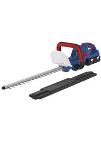G&uuml;de Akku-Heckenschere G&Uuml;DE "HS 36-302-30", blau, Gartenscheren-Maschinen, Akku-Heckenschere, 52 cm Schnittl&auml;nge, mit 2 Akkus und 2 Ladeger&auml;te