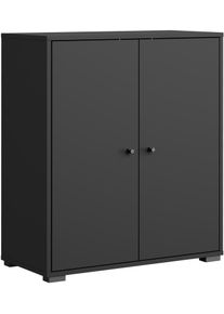 Schuhschrank Home Affaire "Schuhkommode Dino", graphite schwarz matt, B:70cm H:80cm T:33cm, FSC-zertifizierter Holzwerkstoff, Schr&auml;nke, Schuhschrank, Stauraum mit 2 T&uuml;ren und verstellbaren Einlegeb&ouml;den, Breite 70 cm