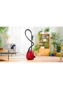 Bosch Bodenstaubsauger "BGD38RD1H Teleskoprohr mit Schiebetaste, 79 dB(A), 600 W", rot, B:29,5cm H:26,5cm T:41cm, Bodenstaubsauger, aus 30% recyceltem Kunststoff, Bodenstaubsauger
