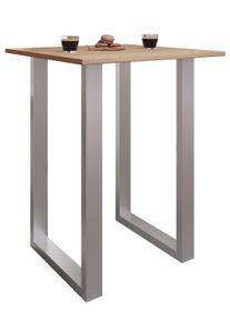Bartisch Vcm "Holz Bartisch Stehtisch Tisch Tresen Xona 80x50", braun (silber, sonoma, eiche), B:80cm T:50cm, Tische, Bartisch