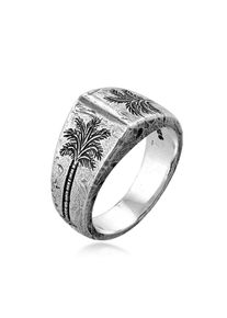 Siegelring HAZE & GLORY "Ring Herren Siegelring - Coconut Society 925 Silber" Gr. 66, silber, Fingerringe, Herren, 66, Silber 925 (Sterlingsilber), Siegelring