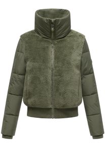 Pl&uuml;schjacke Navahoo "Fleecejacke Teddyzone 14", Damen, Gr. S, gr&uuml;n (olive leaf), Obermaterial: 100% Polyester PES. Obermaterial: 100% Polyester PES. Futter: 100% Polyester PES. 100% Polyester PES., Jacken Pl&uuml;schjacke