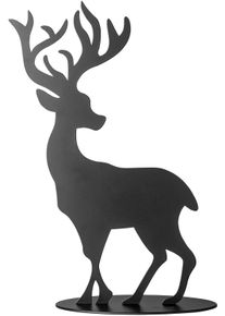 Weihnachtsfigur Fink "Hirsch JASPER", schwarz, B:16cm H:30cm T:8cm, Eisen, Dekofiguren, Weihnachtsfigur, Weihnachtsdeko aus Eisen