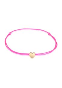 Armkette Elli "Armband Herz Liebe Textil Romantik 925 Silber" Gr. 160, pink, Armb&auml;nder, Damen, Silber 925 (Sterlingsilber), Armkette