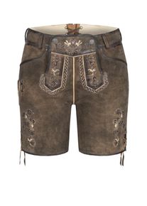 N&uuml;bler Trachtenlederhose N&Uuml;BLER "Lederhose kurz Viona", Damen, Gr. 40, EURO, braun, Obermaterial: 100% Lammleder LEL., Hosen Trachtenlederhose