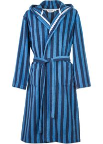 Bademantel Tom Tailor HOME "Bademantel CLASSIC BATH" Gr. M, blau (schwarz navy, cool blau), M, Frottier, Hausm&auml;ntel, Bademantel