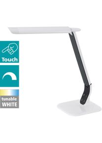 Eglo Tischleuchte "SELLANO Tischlampe, Kunststoff und Stahl, IP20, Schreibtischlampe", grau (stahlgrau, wei&szlig;), 1, H: 43cm, Leuchten, Tischleuchte, L36 x H42 cm, wei&szlig;, schwarz, 4W inkl. CCT, Tischleuchte