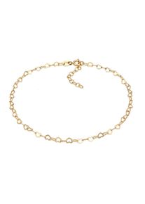 Fu&szlig;kette Elli "Fu&szlig;schmuck Herz Romantik 925 Sterling Silber" Gr. 22, gold, Fu&szlig;ketten, Damen, Silber 925 (Sterlingsilber), Fu&szlig;kette