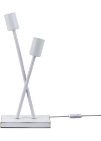 Paco Home Tischleuchte "IKS", wei&szlig;, 2, H: 41cm, Leuchten, Stehlampe LED Lampe Wohnzimmer Vintage Retro Industrial Design E27, Tischleuchte