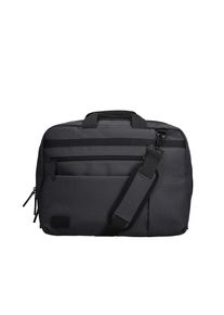 Businesstasche Rieker, Gr. B/H/T: 40cm x 30cm x 12cm, schwarz (grau, schwarz), Textil, unifarben mit Farbeinsatz, Taschen Businesstasche, Arbeitstasche, Herren Umh&auml;ngetasche, auch als Rucksack tragbar