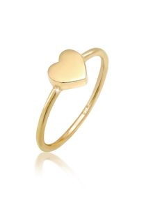Silberring Elli "Ring Herz Liebe Valentinstag Zeitlos 925 Silber" Gr. 58, gold, Fingerringe, Damen, 58, Silber 925 (Sterlingsilber), Silberring