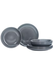 Ritzenhoff & Breker Tafelservice RITZENHOFF & BREKER "Toledo", grau (anthrazit), 8 Stk., Steinzeug, Geschirr-Sets, Tafelservice, Teller Set, Reaktivglasur, jedes St&uuml;ck ein Unikat