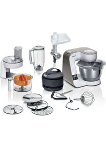Bosch K&uuml;chenmaschine "Serie 4 MUM5XW40, integr. Waage, Durchlaufschnitzler, wei&szlig;/champagner", wei&szlig; (wei&szlig;, beige), B:28cm H:28,2cm T:27,1cm, K&uuml;chenmaschinen, 4 Scheiben, Mixer, Fleischwolf, Zitruspresse, Profi Patisserie-Set, K&uuml;chenmaschine