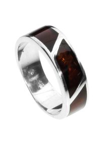 Fingerring OSTSEE-SCHMUCK "- Byrte - Silber 925/000 - Bernstein" Gr. 54, silber (silber 925, silberfarben, wei&szlig;), Fingerringe, Damen, 54, Fingerring