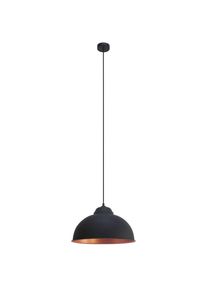 Eglo H&auml;ngeleuchte "TRURO 2 H&auml;ngelampe, Esstischlampe, Stahl, schwarz, kupfer, E27", schwarz (schwarz, kupfer), 1, &Oslash; 37cm H: 110cm, 1 Stk., Leuchten, Wohnzimmerlampe, 1 flammig, Vintage, Industrial, Retro, 110x37cm, H&auml;ngeleuchte