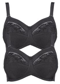 Entlastungs-BH Anita "2er Pack Komfort BH ohne B&uuml;gel Safina", Damen, Gr. 85, Cup F, schwarz (schwarz schwarz), Obermaterial: 50% Polyamid PA. 25% Polyester PES. 10% Elasthan EL. 10% Viskose CV. 5% Baumwolle CO., BHs Entlastungs-BH