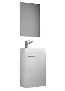 Waschtisch Vcm "3-tlg G&auml;ste WC Waschplatz Waschtisch Slito Spiegel", wei&szlig;, B:41cm T:22cm, Schr&auml;nke, Waschtisch