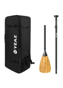 SUP-Paddel YEAZ "Rucksack & Carbon-Bambus Paddel KIT BAMBOO", schwarz, Paddel, SUP-Paddel