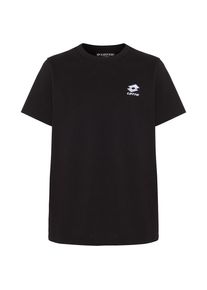 T-Shirt Lotto, Jungen, Gr. 110/116, schwarz (caviar), 100% Cotton, clean, normal, Rundhals, gerader Abschluss, Shirts T-Shirt, - mit kleiner Logostickerei