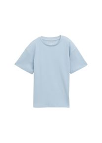 T-Shirt Tom Tailor, Jungen, Gr. 128, blau (soft foggy light blau), Jersey, Obermaterial: 100% Baumwolle, unifarben, regular fit taillenbedeckt, Rundhals, gerader Abschluss, Shirts T-Shirt, im Oversize