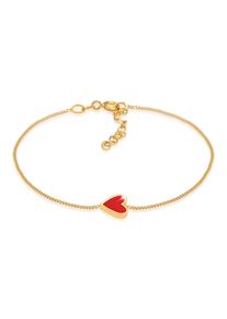Armkette Elli "Armband Herz Liebe Love Romantik 925 Silber" Gr. 160, gold, Armb&auml;nder, Damen, Silber 925 (Sterlingsilber), Armkette
