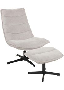 Relaxsessel Duo Collection "Relaxsessel Aveiro mit Hocker", hellgrau, B:69cm H:94cm T:91cm, Polyester 96%, Nylon 4%, Sessel, Relaxsessel