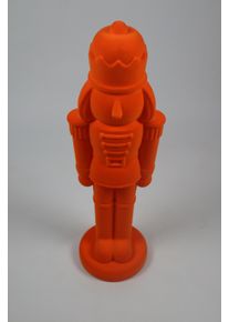 Weihnachtsfigur AM Design "Nussknacker mit samtweichem Flock", orange, B:20cm H:72cm T:20cm, Kunststoff, Dekofiguren, Weihnachtsfigur, in verschiedenen Gr&ouml;&szlig;en und Farben