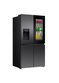 HISENSE Multi Door "RQ600P7SKE", Energieeffizienz: E, schwarz inox, B:91,4cm H:179cm T:73cm, K&uuml;hlschr&auml;nke, PureViewDoor - immer sehen was im K&uuml;hlschrank ist, Multi Door