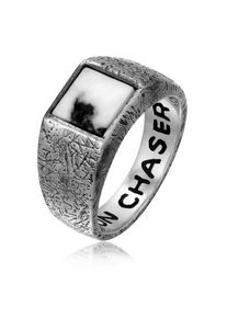 Siegelring HAZE & GLORY "Ring Siegelring Quarz Edelstein Schwarz-Wei&szlig; 925 Sterling Silber" Gr. 66, silber, Fingerringe, Herren, 66, ohne Stein, Silber 925 (Sterlingsilber), 10mm, Siegelring