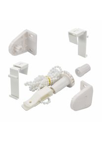 Sichtschutzbefestigungen Zubeh&ouml;r-Set Liedeco, wei&szlig;, &Oslash;:1,6cm, Kunststoff, Sichtschutzbefestigungen, Sichtschutzbefestigungen Zubeh&ouml;r-Set, Kettenzugetriebe und Tr&auml;ger f&uuml;r Klemmfix-Kettenzugrollos