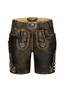 N&uuml;bler Trachtenlederhose N&Uuml;BLER "Lederhose Hotpant Zelda", Damen, Gr. 38, EURO, braun, Obermaterial: 100% Lammleder LEL., Hosen Trachtenlederhose