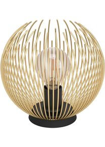 Eglo Tischleuchte "VENEZUELA Tischlampe, Stahl, E27, IP20, Wohnzimmerlampe, Retro, Lampe", gold (schwarz, goldfarben), &Oslash; 23,5cm H: 22,5cm, 1 Stk., Leuchten, Tischleuchte, H22,5 x &Oslash;23,5 cm, schwarz, gold, 1X40W exkl., Tischleuchte