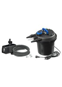 Teichfilter Ubbink "BioPressure II 10000 PlusSet", blau (schwarzblau), B:38cm H:40cm L:38cm, Kunststoff, Filteranlagen, Teichfilter, Komplett-Set Druckfilter