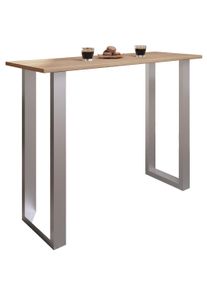 Bartisch Vcm "Holz Bartisch Stehtisch Tisch Tresen Xona 140x50", braun (silber, sonoma, eiche), B:140cm T:50cm, Tische, Bartisch