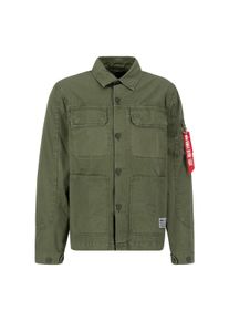 Hemdjacke Alpha Industries "Color Block Overshirt", Herren, Gr. M, gr&uuml;n (schwarz olive), Obermaterial: 100% Baumwolle, Jacken Hemdjacke
